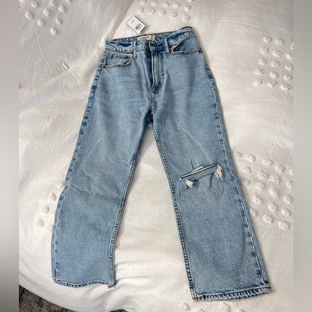 Abercrombie & Fitch Ultra High Rise Ankle Straight Jean 25 XS